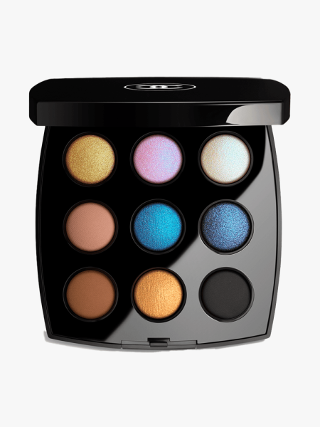 An open Chanel Les Ombres 9 Eyeshadow Palette in The Space Traveller on a light background
